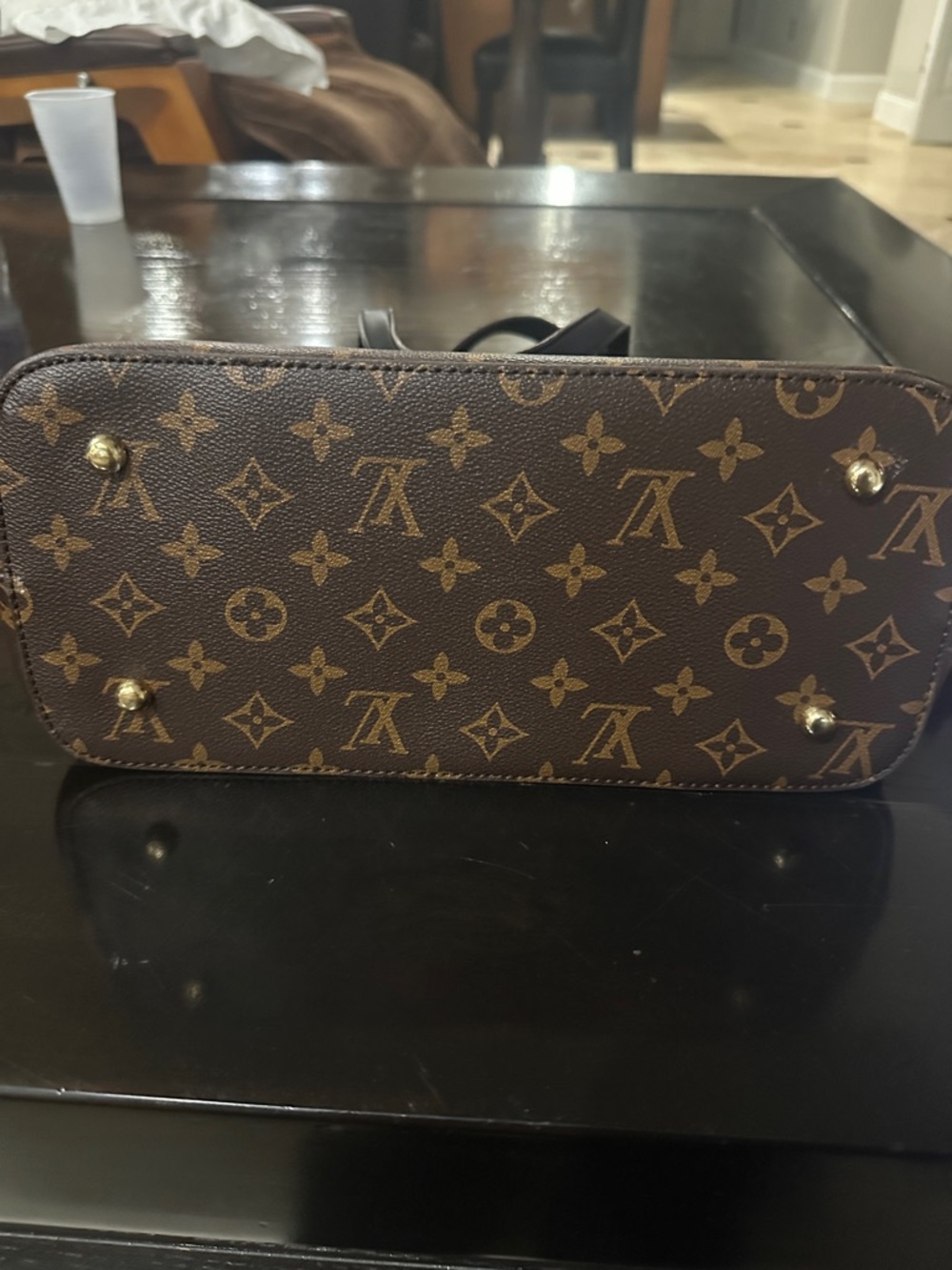 ‼️WOW‼️LV Luxury Monogram Canvas Tote with Black Trim and Gold Accent - Picture 9 of 9